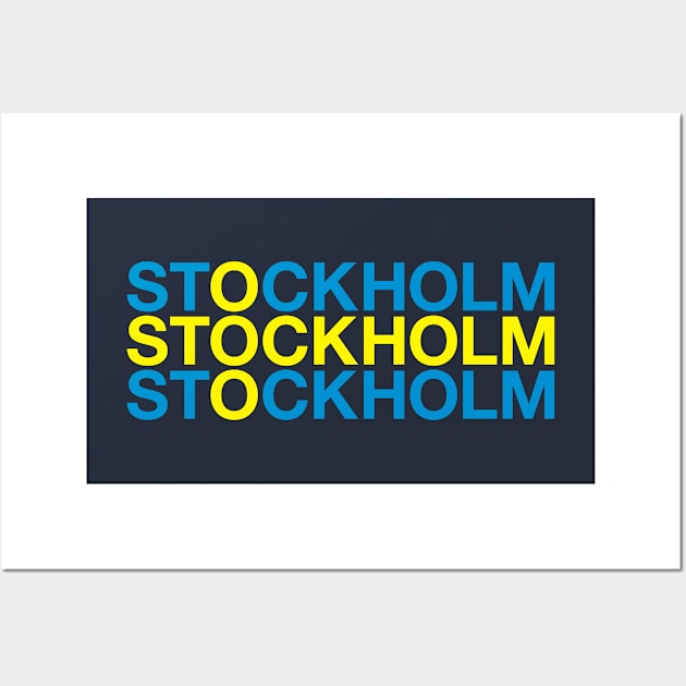 STOCKHOLM Swedish Flag Wall Art by eyesblau